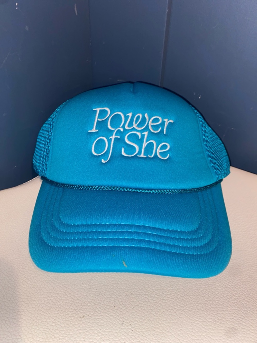 Athleta Girl Turquoise "Power‎ of She" Trucker Hat